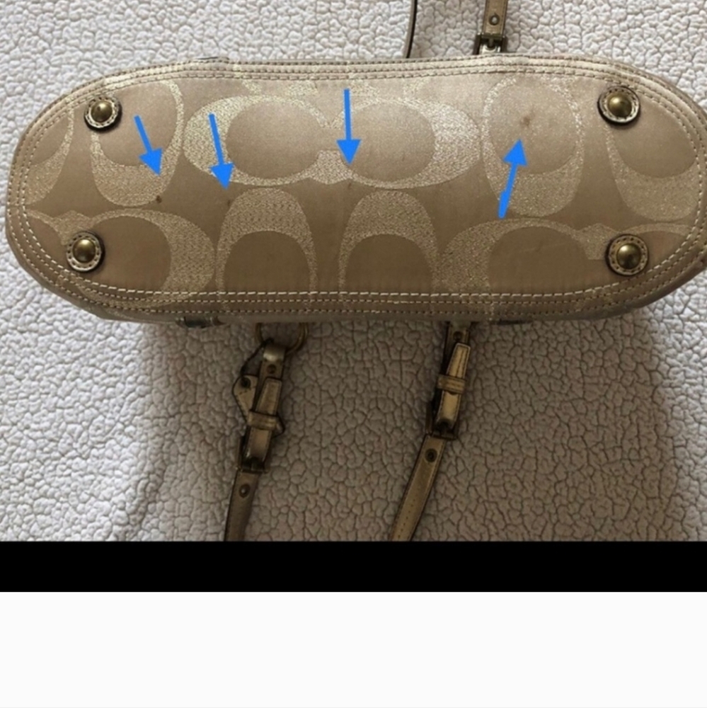 Coach Gold Signature Gallery Tote Bag With Studs - Picture 3 of 10